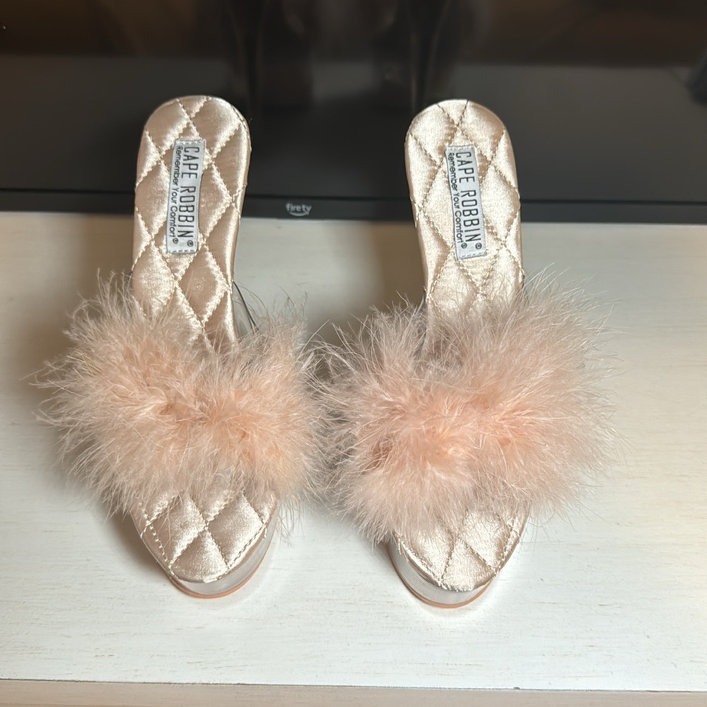 Fluffy brand platform heels